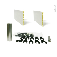 Kit 2 plinthes de cuisine - PVC - Alu - Avec clips et raccords - L400 x H15 cm - SOKLEO