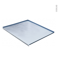 Protection sous évier aluminium - Pour meuble L60 - avec rebords caoutchouc - anti-fuites - SOKLEO