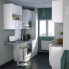#Colonne de cuisine N°2157 - MO encastrable niche 36/38 - IRIS Blanc - 1 porte 3 tiroirs - L60 x H195 x P37 cm