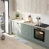 #Meuble de cuisine Bas MO encastrable niche 45 <br />Faux tiroir haut, HELIA Vert, L60 x H70 x P58 cm 