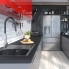 #Meuble de cuisine Sous évier <br />IVIA Rouge, 2 portes lessiviel, L80 x H70 x P58 cm 