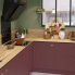 #Colonne de cuisine N°2757 Armoire étagère <br />TIA Rouge terracotta, 2 tiroirs casserolier, L60 x H195 x P58 cm 
