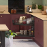 #Colonne de cuisine N°2757 Armoire étagère <br />TIA Rouge terracotta, 2 casseroliers, L60 x H195 x P37 cm 