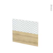 Façades de salle de bains - 2 tiroirs N°60 - ALPA Blanc - HOSTA Chêne naturel - L80 x H70 cm