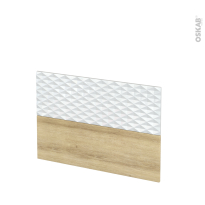 Façades de salle de bains - 2 tiroirs N°61 - ALPA Blanc - HOSTA Chêne naturel - L100 x H70 cm
