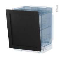 Porte lave vaisselle - Full intégrable N°21 - AVARA Frêne Noir - L60 x H70 cm