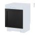 #Porte lave vaisselle Intégrable N°16 <br />AVARA Frêne Noir, L60 x H57 cm 