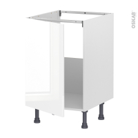 Meuble de cuisine - Sous évier - BORA Blanc - 1 porte - L50 x H70 x P58 cm