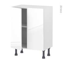 Meuble de cuisine - Bas - BORA Blanc - 2 portes - L60 x H70 x P37 cm