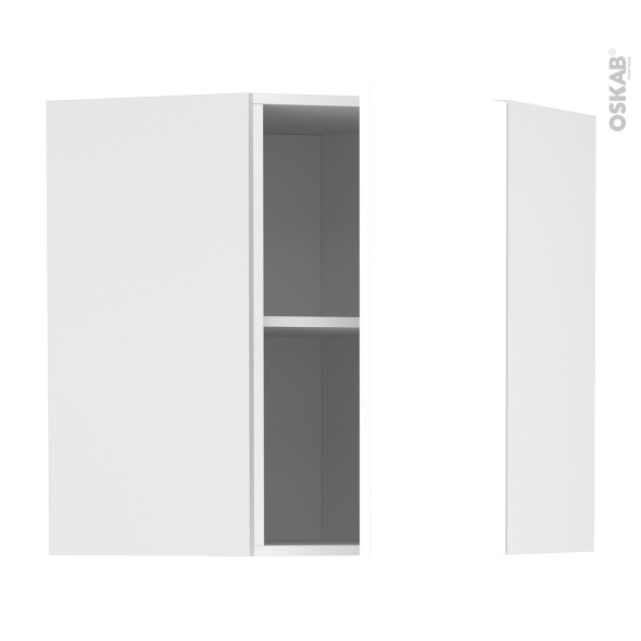 Meuble de cuisine - Angle haut - BORA Blanc - 1 porte N°19 L40 cm - L65 x H70 x P37 cm