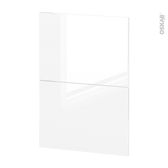 Façades de cuisine - 2 tiroirs N°52 - BORA Blanc - L40 x H70 cm