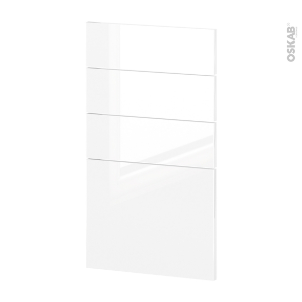 Façades de cuisine - 4 tiroirs N°53 - BORA Blanc - L40 x H70 cm