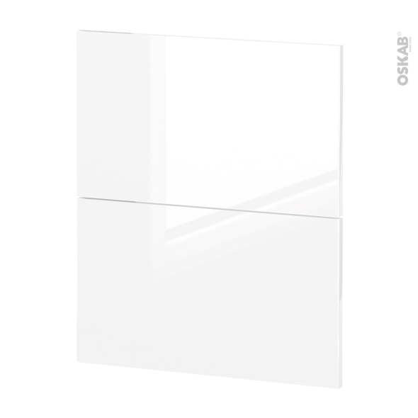 Façades de cuisine - 2 tiroirs N°57 - BORA Blanc - L60 x H70 cm