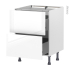 #Meuble de cuisine - Casserolier - BORA Blanc - 2 tiroirs - L60 x H70 x P58 cm