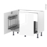 #Meuble de cuisine - Sous évier - BORA Blanc - 2 portes lessiviel coulissante - L100 x H70 x P58 cm
