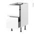 #Meuble de cuisine Casserolier <br />BORA Blanc, 2 tiroirs 1 tiroir à l'anglaise, L40 x H70 x P58 cm 