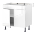 #Meuble de cuisine - Bas - Faux tiroir haut - BORA Blanc - 2 portes - L80 x H70 x P58 cm