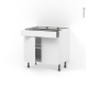 Meuble de cuisine - Bas - GINKO Blanc - 2 portes 1 tiroir - L80 x H70 x P58 cm