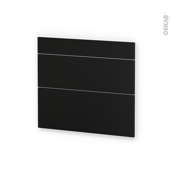 Façades de cuisine - 3 tiroirs N°74 - GINKO Noir - L80 x H70 cm