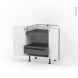 Meuble de cuisine - Bas - GINKO Noir - 2 portes 2 tiroirs à l'anglaise - L60 x H70 x P58 cm