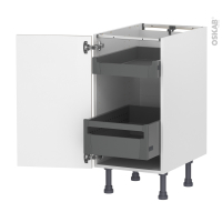 Meuble de cuisine - Bas - GINKO Taupe - 2 tiroirs à l'anglaise - L40 x H70 x P58 cm