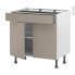 #Meuble de cuisine - Bas - GINKO Taupe - 2 portes 1 tiroir - L80 x H70 x P58 cm