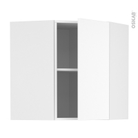 Meuble de cuisine - Angle haut - HELIA Blanc - 1 porte N°19 L40 cm - L65 x H70 x P37 cm