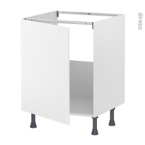 Meuble de cuisine - Sous évier - HELIA Blanc - 1 porte - L60 x H70 x P58 cm