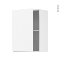 Meuble de cuisine - Haut ouvrant - HELIA Blanc - 1 porte - L50 x H70 x P37 cm
