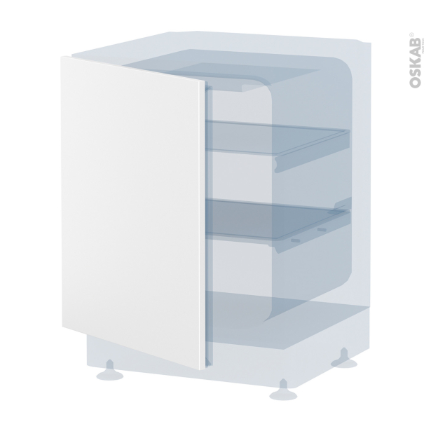 Porte frigo sous plan Intégrable N°21 <br />HELIA Blanc, L60 x H70 cm 