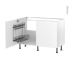 #Meuble de cuisine Sous évier <br />HELIA Blanc, 2 portes lessiviel, L120 x H70 x P58 cm 