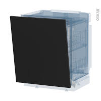 Porte lave vaisselle - Full intégrable N°21 - HELIA Noir - L60 x H70 cm
