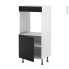 #Colonne de cuisine N°16 Four encastrable niche 60 <br />HELIA Noir, 1 porte, L60 x H125 x P58 cm 