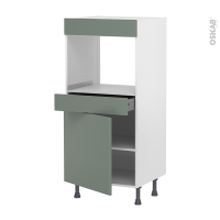 Colonne de cuisine N°56 - Four encastrable niche 45  - HELIA Vert - 1 porte 1 tiroir - L60 x H125 x P58 cm