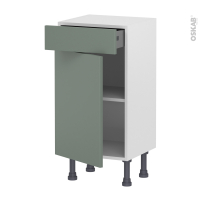 Meuble de cuisine - Bas - HELIA Vert - 1 porte 1 tiroir - L40 x H70 x P37 cm