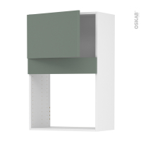 Meuble de cuisine - Haut MO encastrable niche 38 - HELIA Vert - 1 porte - L60 x H92 x P37 cm