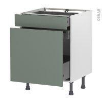 Meuble de cuisine - Range épice - HELIA Vert - 3 tiroirs - L60 x H70 x P58 cm