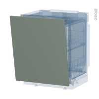 Porte lave vaisselle - Full intégrable N°21 - HELIA Vert - L60 x H70 cm