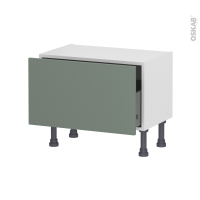 Meuble de cuisine - Bas - HELIA Vert - 1 casserolier - L60 x H35 x P37 cm