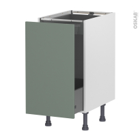Meuble de cuisine - Bas coulissant - HELIA Vert - 1 porte 1 tiroir à l'anglaise - L40 x H70 x P58 cm