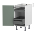 #Meuble de cuisine Bas <br />HELIA Vert, 2 tiroirs à l'anglaise, L40 x H70 x P58 cm 