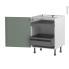 #Meuble de cuisine Bas <br />HELIA Vert, 2 tiroirs à l'anglaise, L60 x H70 x P58 cm 
