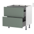 #Meuble de cuisine Casserolier <br />HELIA Vert, 2 tiroirs 1 tiroir à l'anglaise, L80 x H70 x P58 cm 