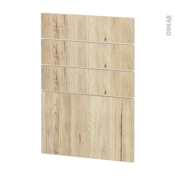 Façades de cuisine - 4 tiroirs N°55 - IKORO Chêne clair - L50 x H70 cm