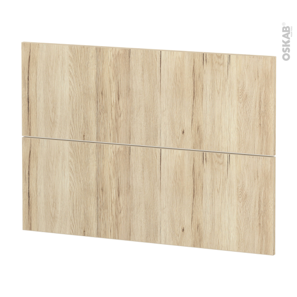 Façades de cuisine - 2 tiroirs N°61 - IKORO Chêne clair - L100 x H70 cm
