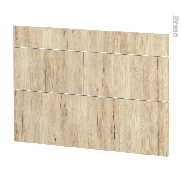 Façades de cuisine - 3 tiroirs N°75 - IKORO Chêne clair - L100 x H70 cm