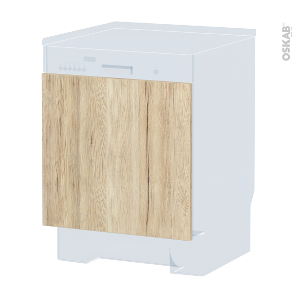 Porte lave vaisselle - Intégrable N°16 - IKORO Chêne clair - L60 x H57 cm