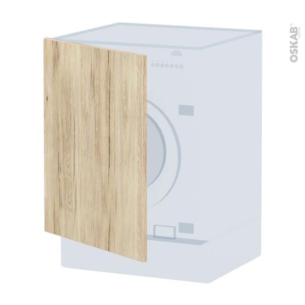Porte lave linge à repercer N°21 <br />IKORO Chêne clair, L60 x H70 cm 