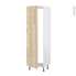 #Colonne de cuisine N°2721 - Armoire frigo encastrable - IKORO Chêne clair - 2 portes - L60 x H195 x P58 cm