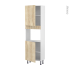 #Colonne de cuisine N°2121 - Four encastrable niche 45  - IKORO Chêne clair - 2 portes - L60 x H195 x P37 cm